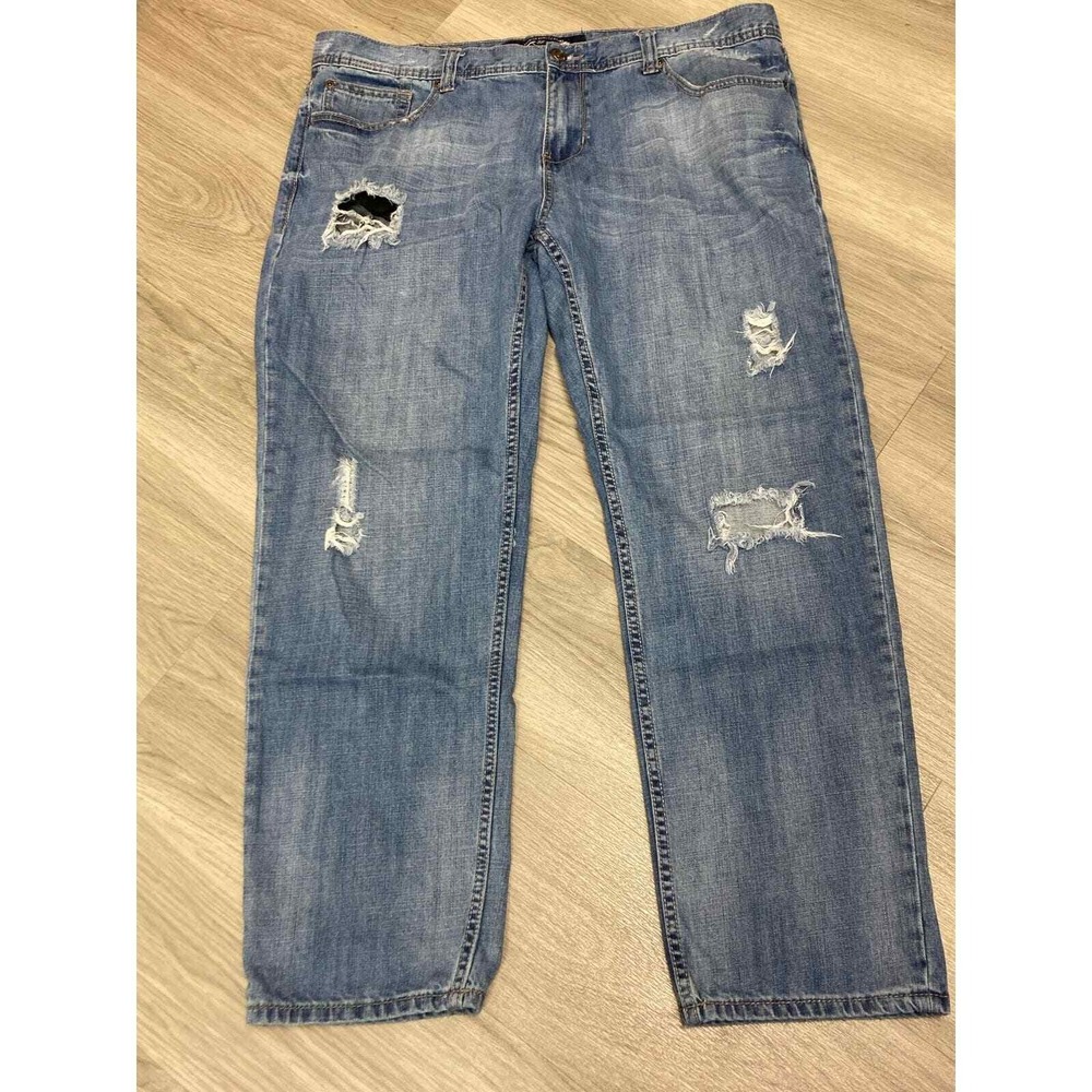 Seven7 Men's Jeans Distressed Ripped Denim‎ Blue Skinny Casual